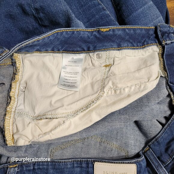 Slink Jeans 20 Curvy Straight High Rise Tummy Control Medium Dark Wash - Picture 5 of 14